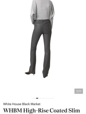 White House Black Market Coated High-Rise Slim Boot Pants- Charcoal 14
